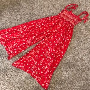 Free People Wide Leg Smocked Jumpsuit